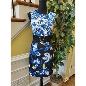 New York & Company Womens Sheath Floral Dress SZ 4